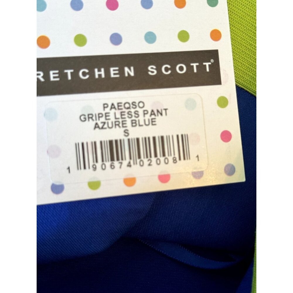 Gretchen Scott Women’s Small Paeqso Gripe Less Pant Azure Blue Summer Preppy - Picture 5 of 8